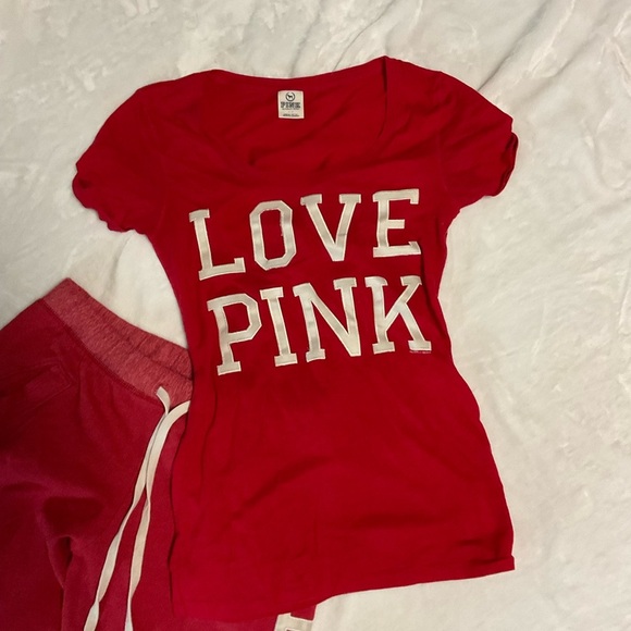 Rare PINK Victoria's Secret Red Pants Set - Picture 2 of 11